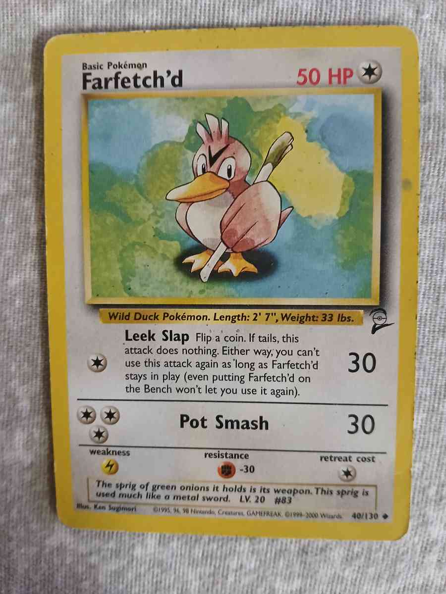 1995 vintage 7 Pokmon cards