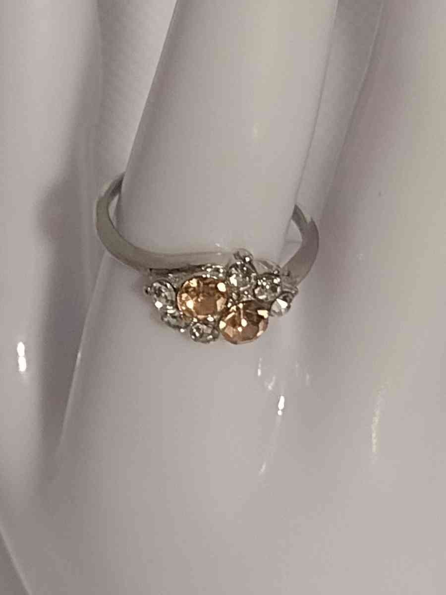 Peach Cluster Silver Ring