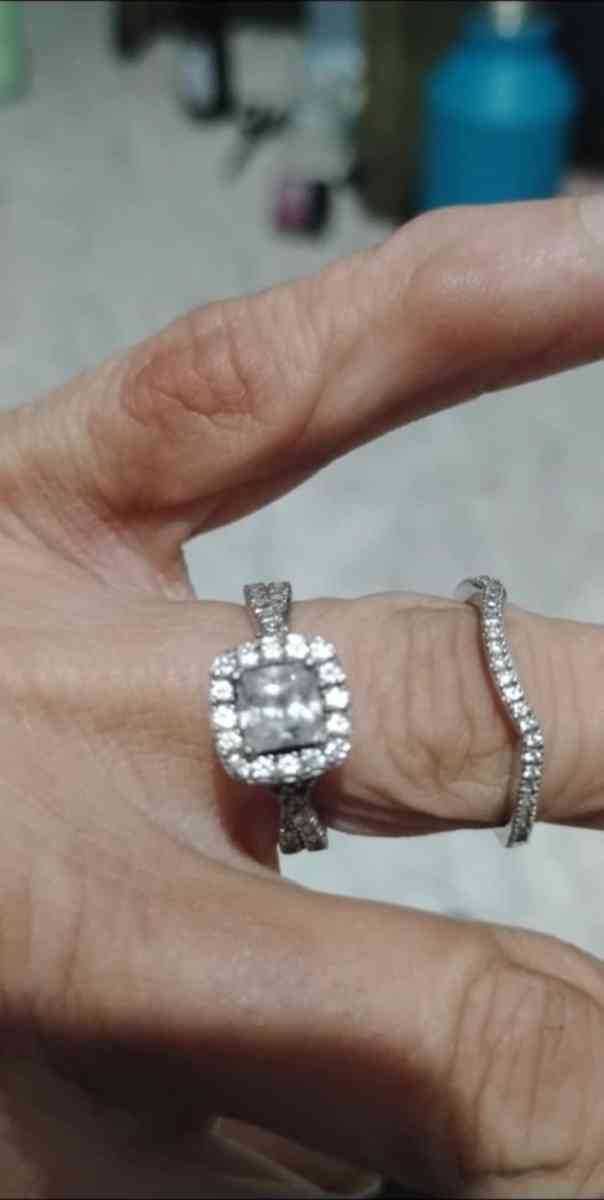 white gold wedding set size 7