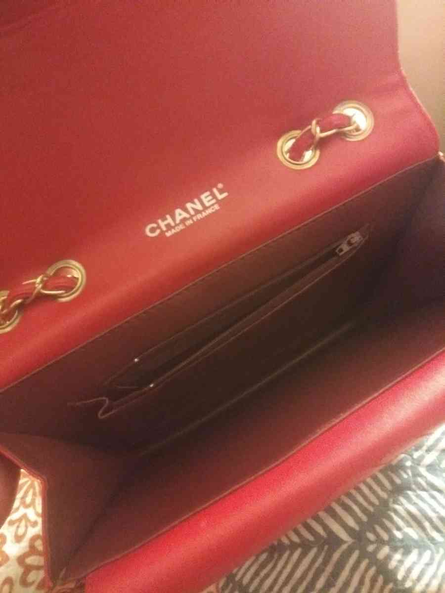 CHANEL Classic Jumbo Red Lambskin Leather Double Flap Should