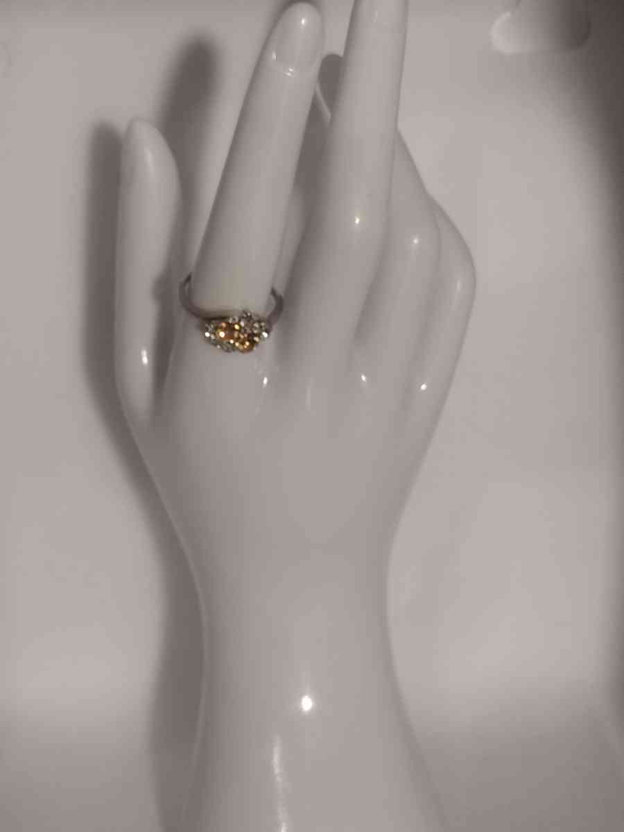 Peach Cluster Silver Ring