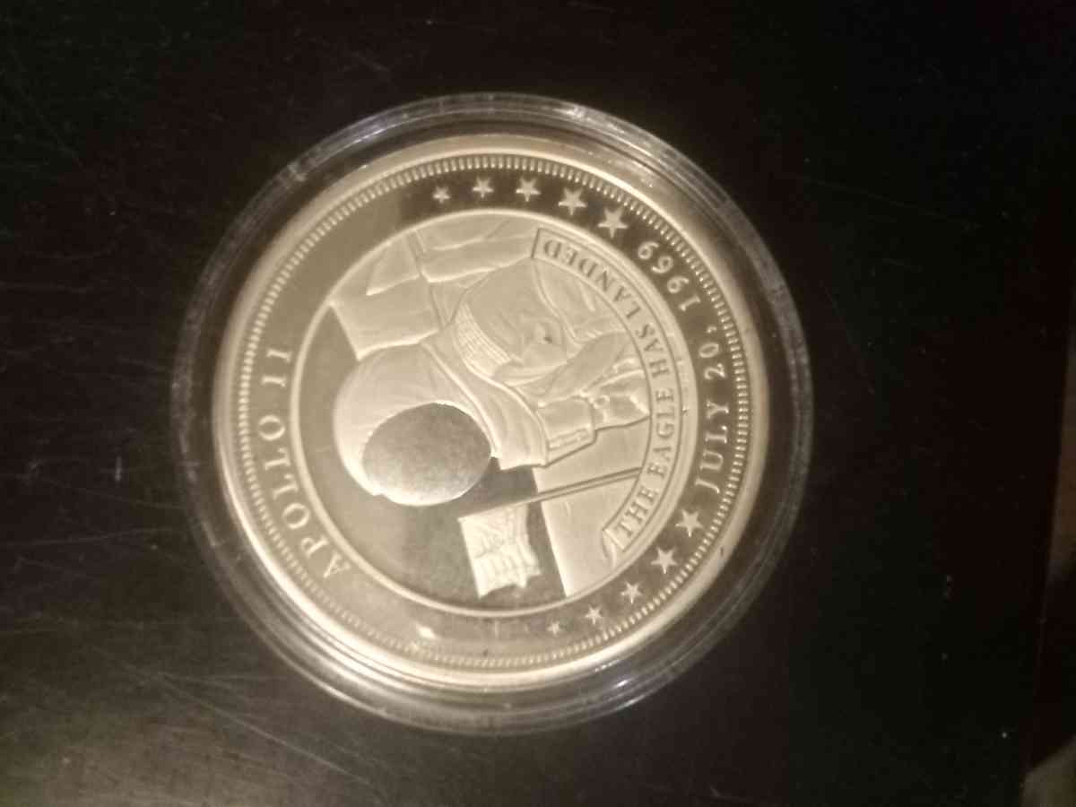 Apollo 11 anniversary silver dollar coin