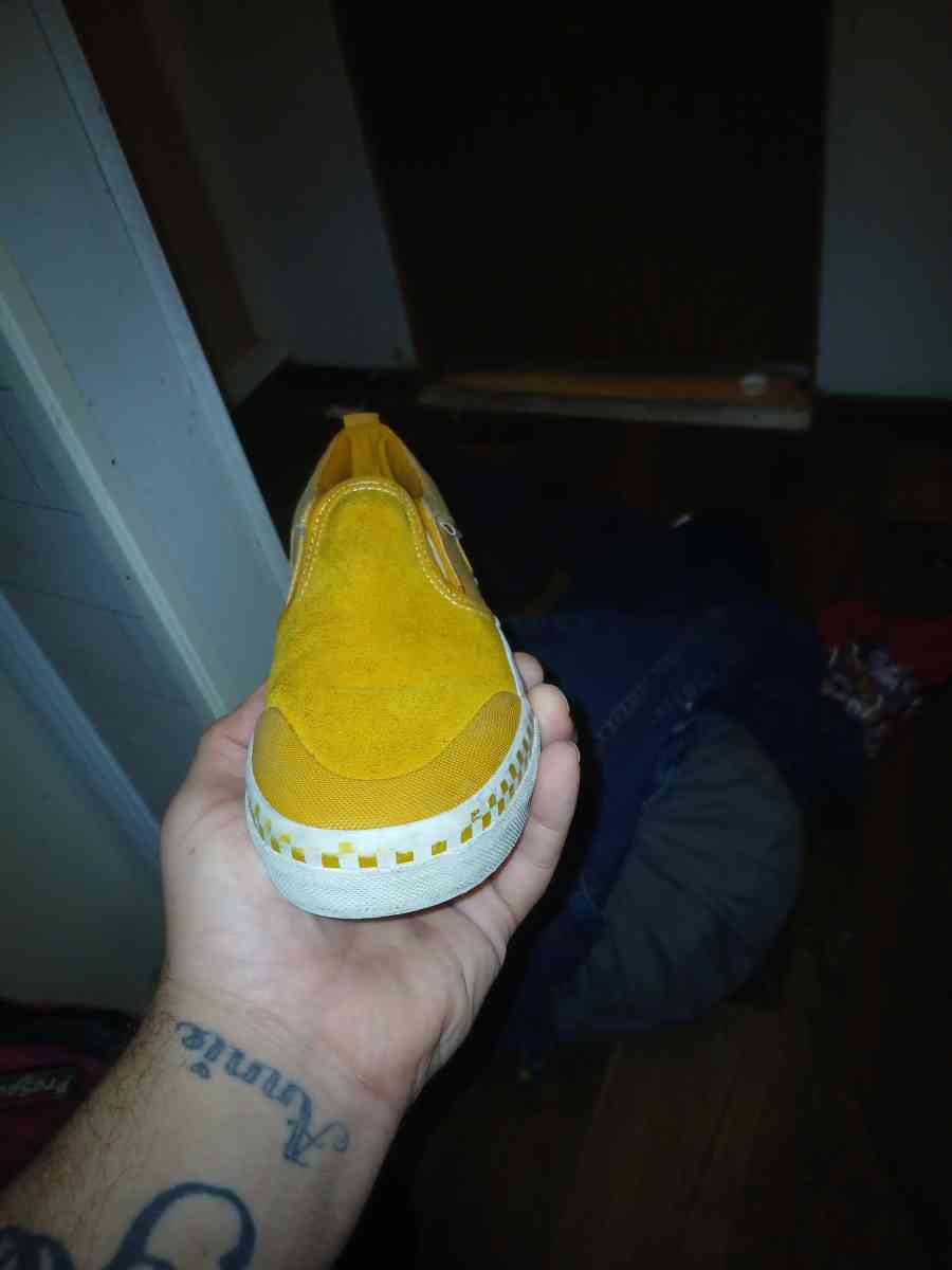 vans brown slip on for little boys size 4