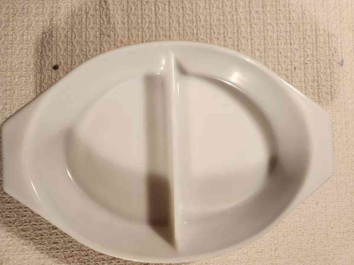 pyrex dish with gold leaf