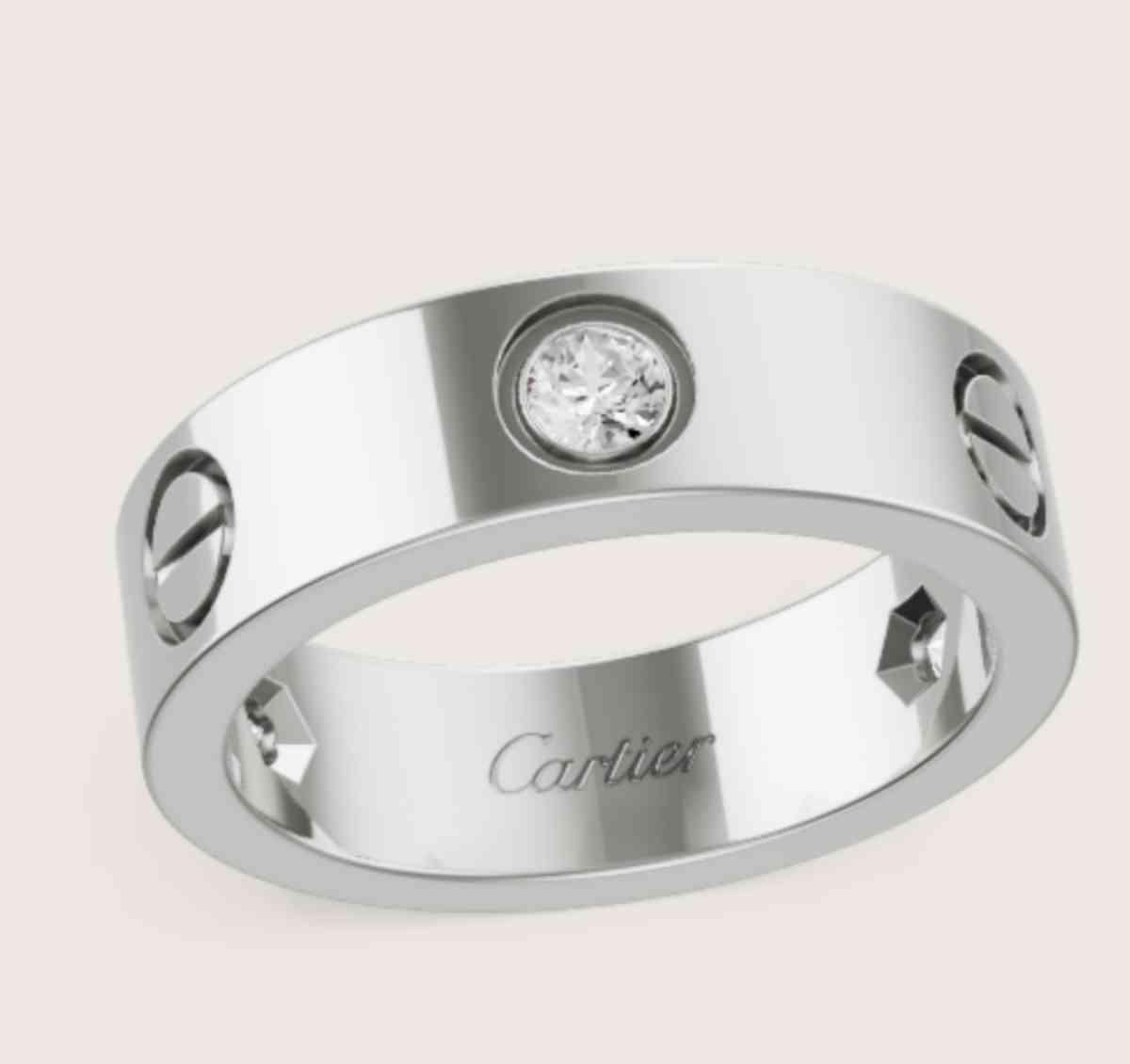 18k Cartier 3 Diamond Love Ring