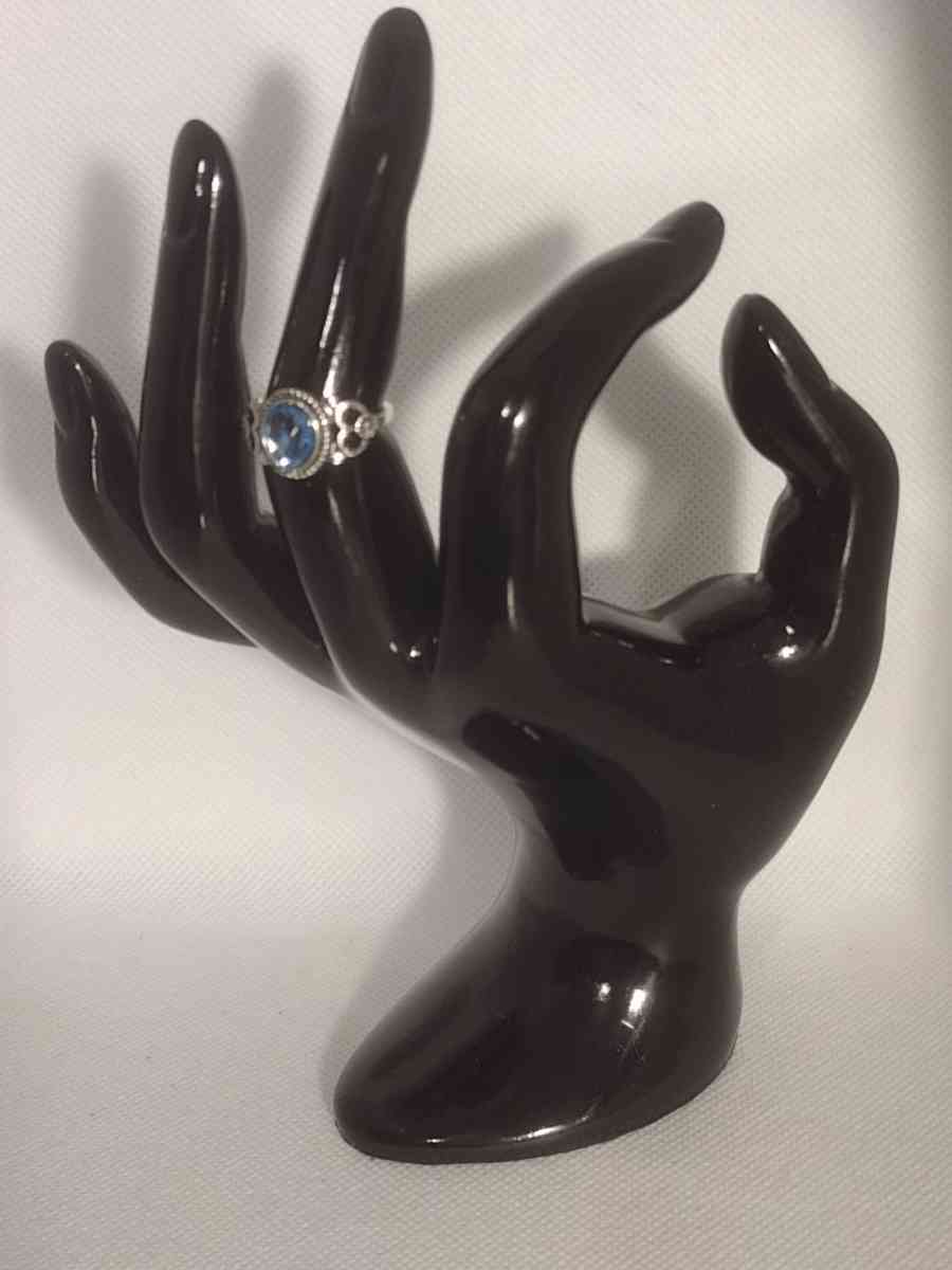 Blue Mirror Style Silver Ring