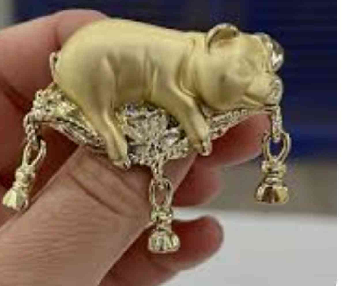 Vintage Gold Pig Piglet Sleeping om Magic Carpet