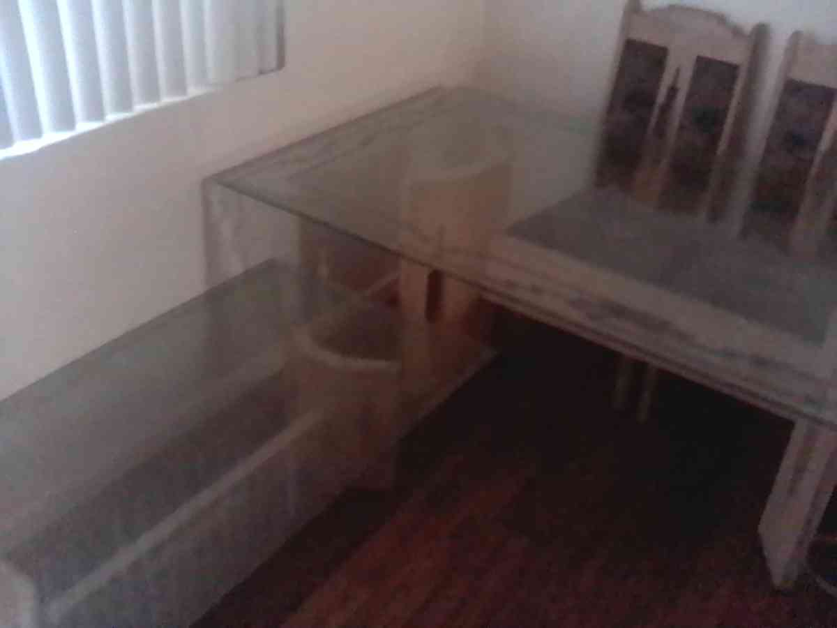 glass topped dining and coffee table southwest style