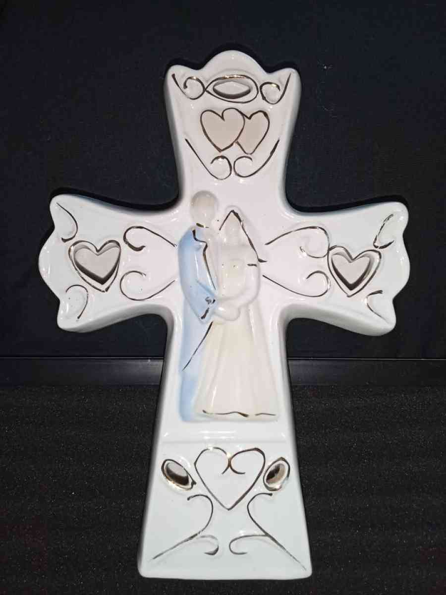 Groom and Bride Wedding Cross Table Decor