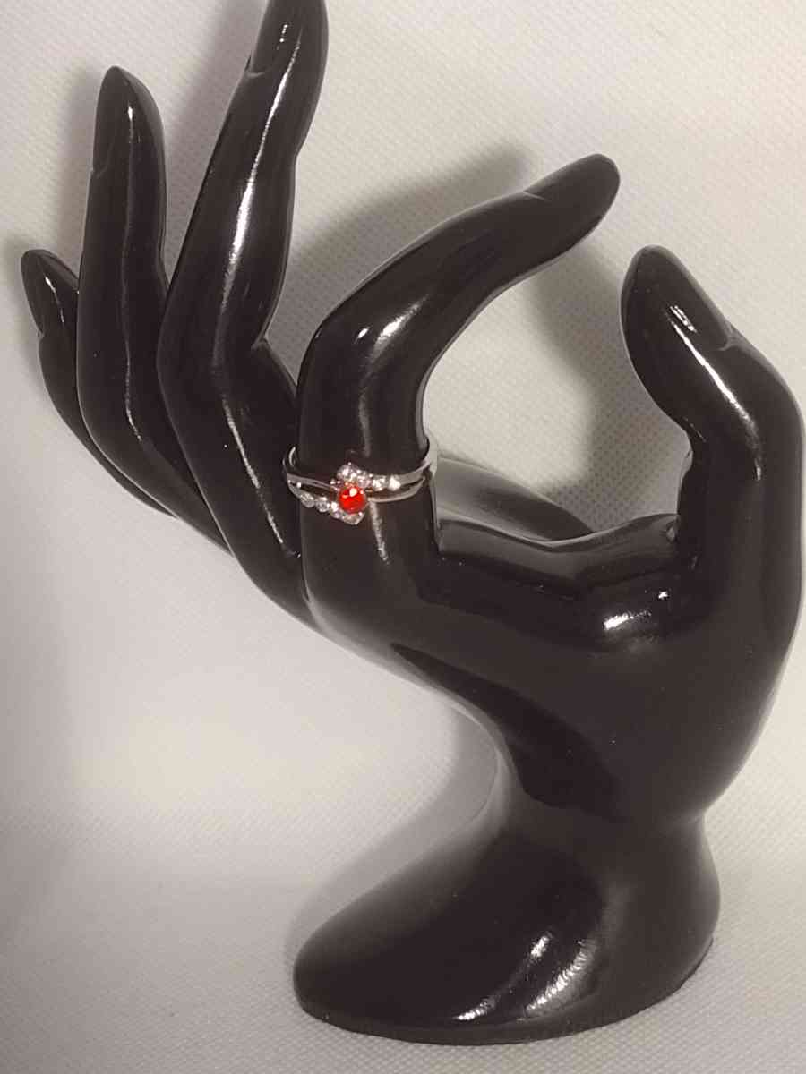 Red White Silvery Ring