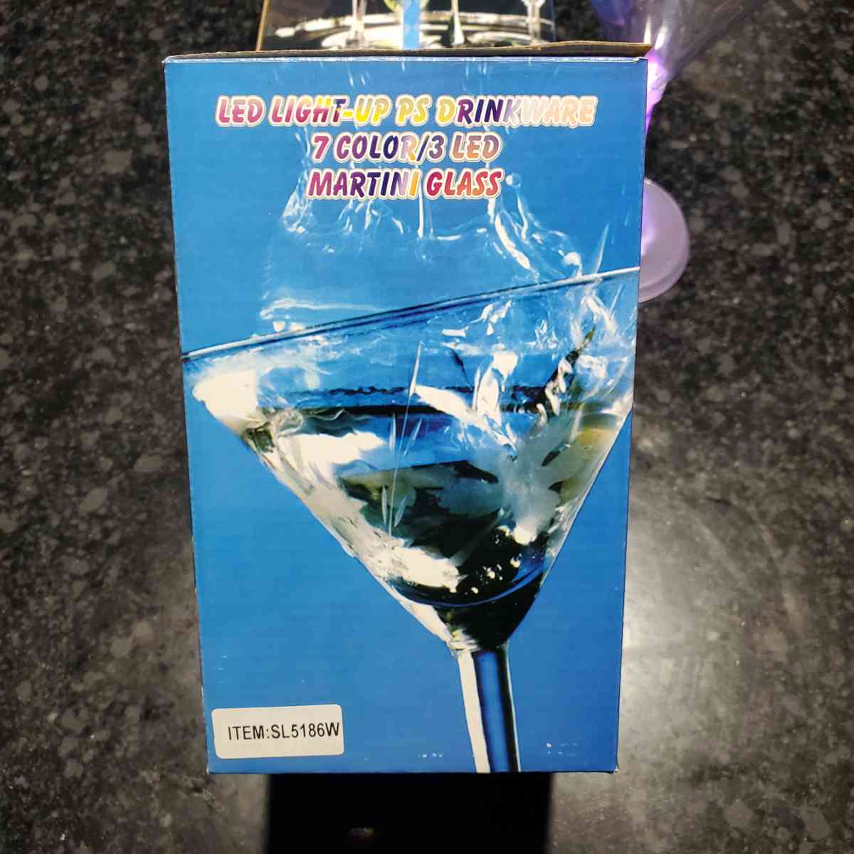 Light Up Martini Glasses  7 Color  3 LED  Plastic  Pack Of 4