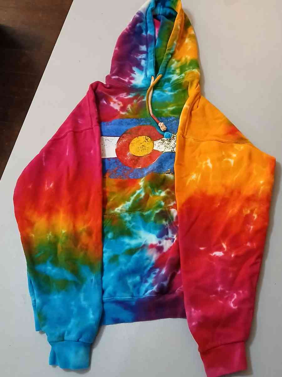 Colortone dyed rainbow hoodie