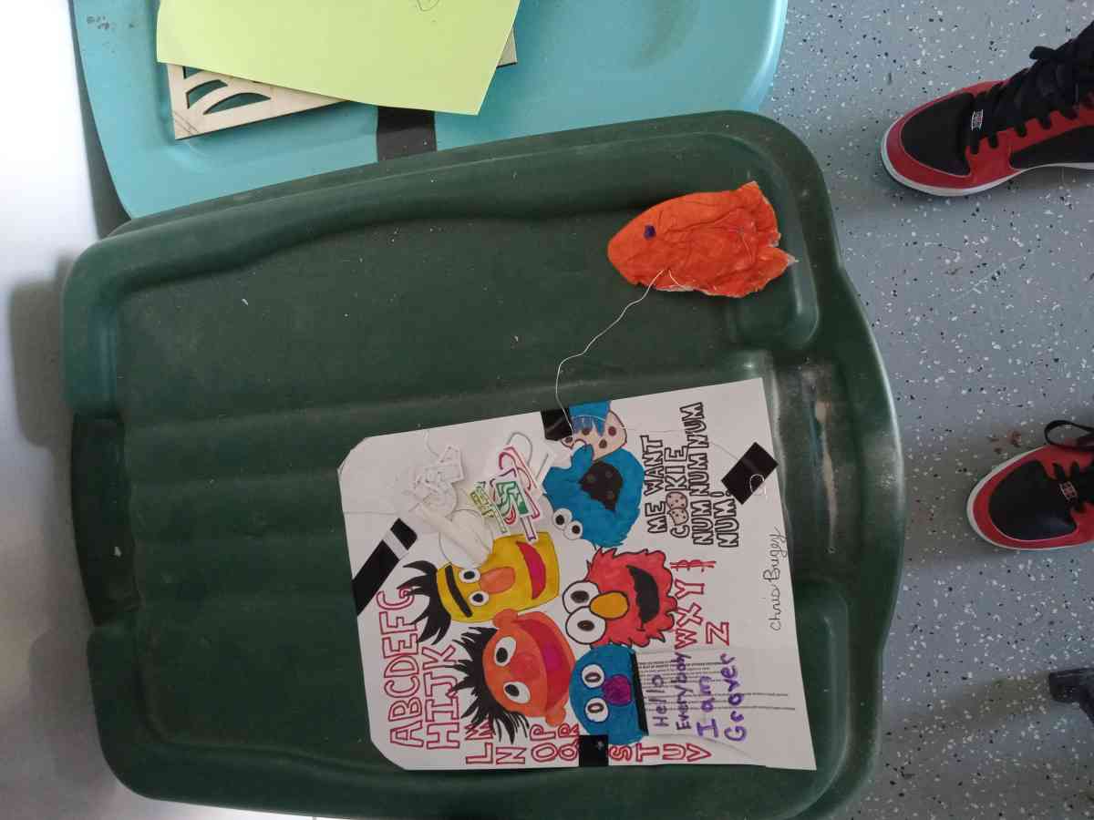 sesame street picture I drew then filled with markers