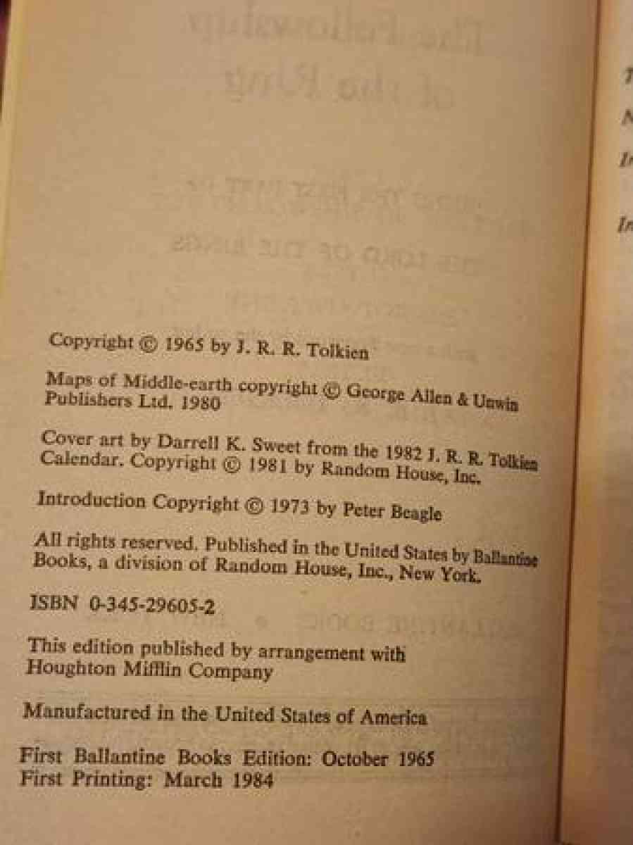 Lord of the Rings vintage books