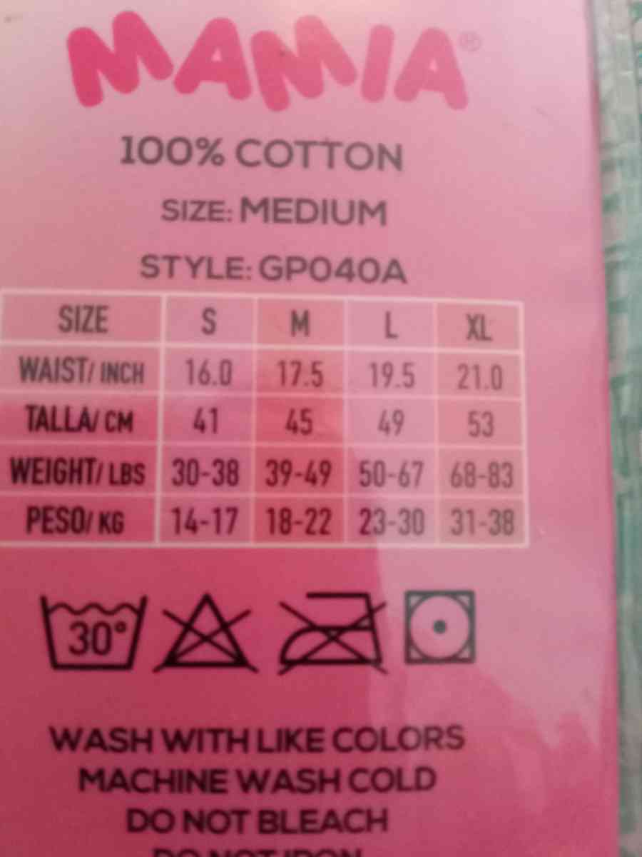 girl brief mamla on the back size