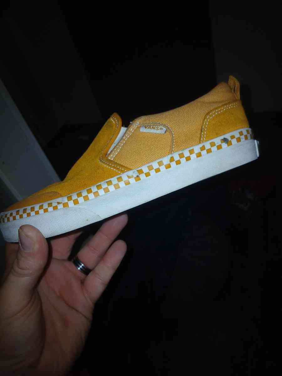 vans brown slip on for little boys size 4