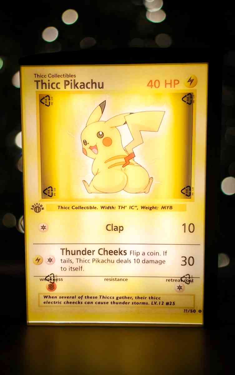 Thicc Pikachu Outline Lamp