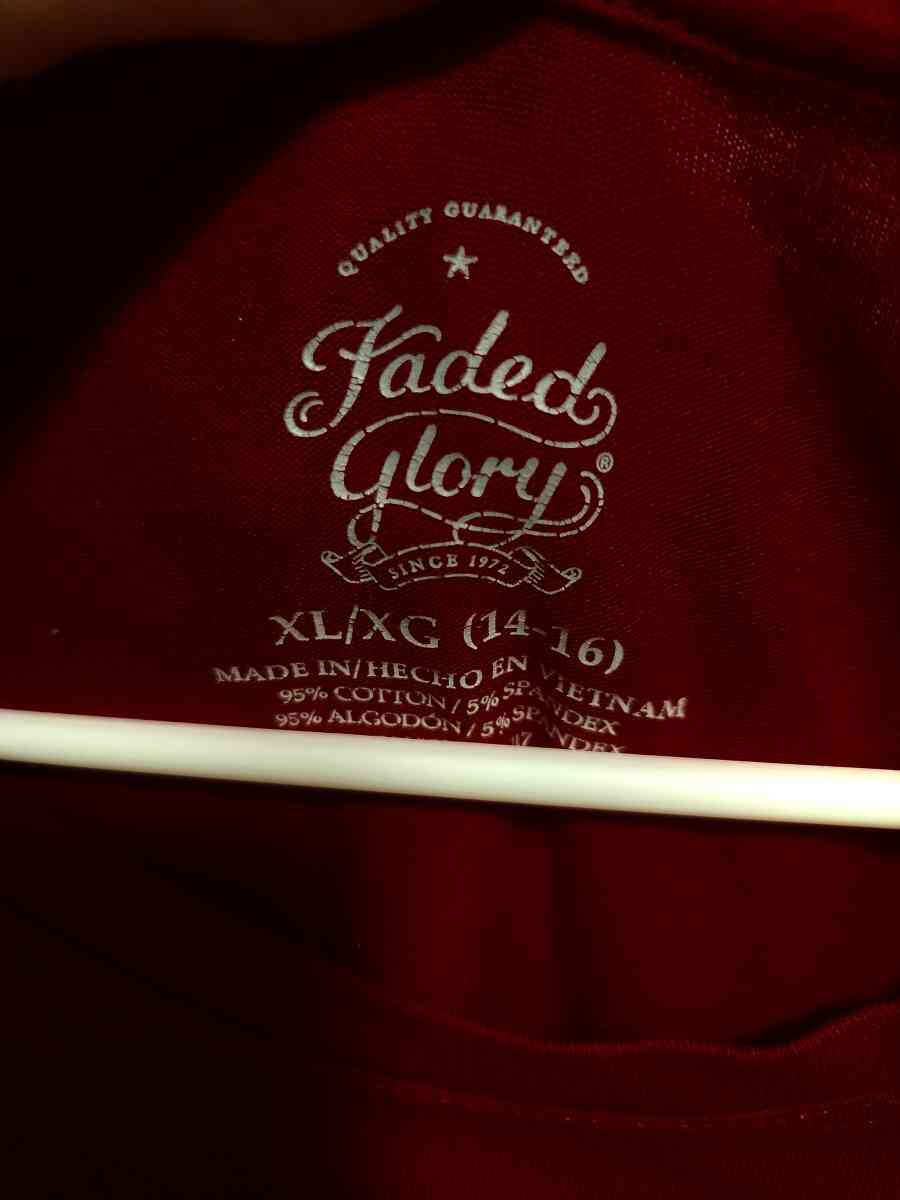 XL 14 to 16 Girls Faded Glory Red Long Sleeve Shirt