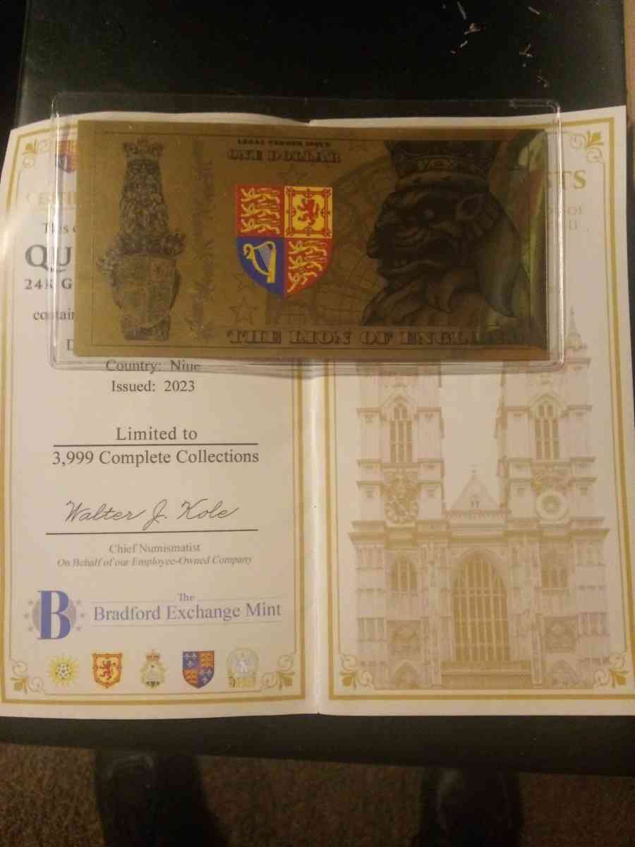 QUEENS BEAST 24K LEGAL TENDER WITH AUTHENTICITY