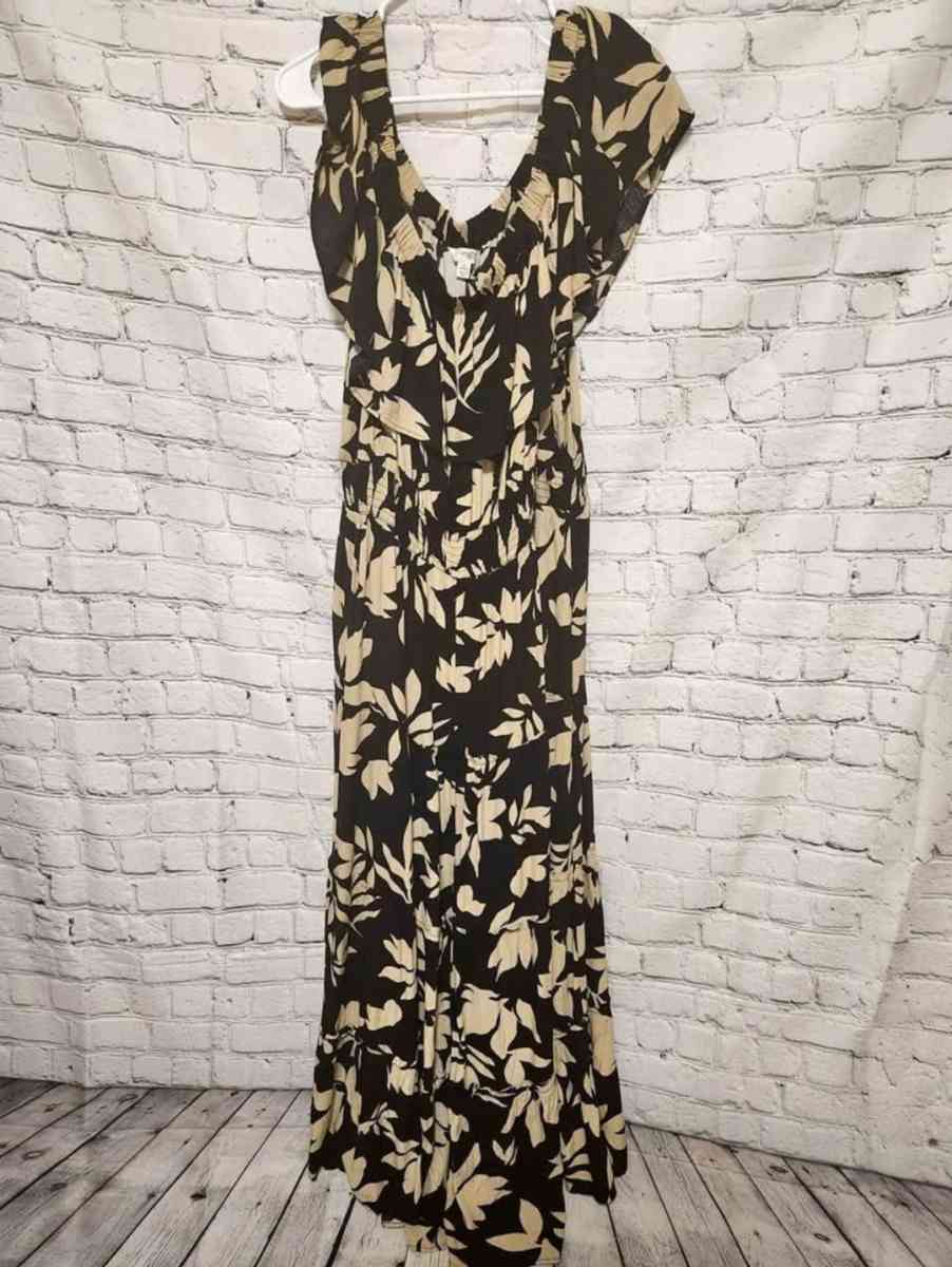 2X Womens Terra and Sky Long Black Dress