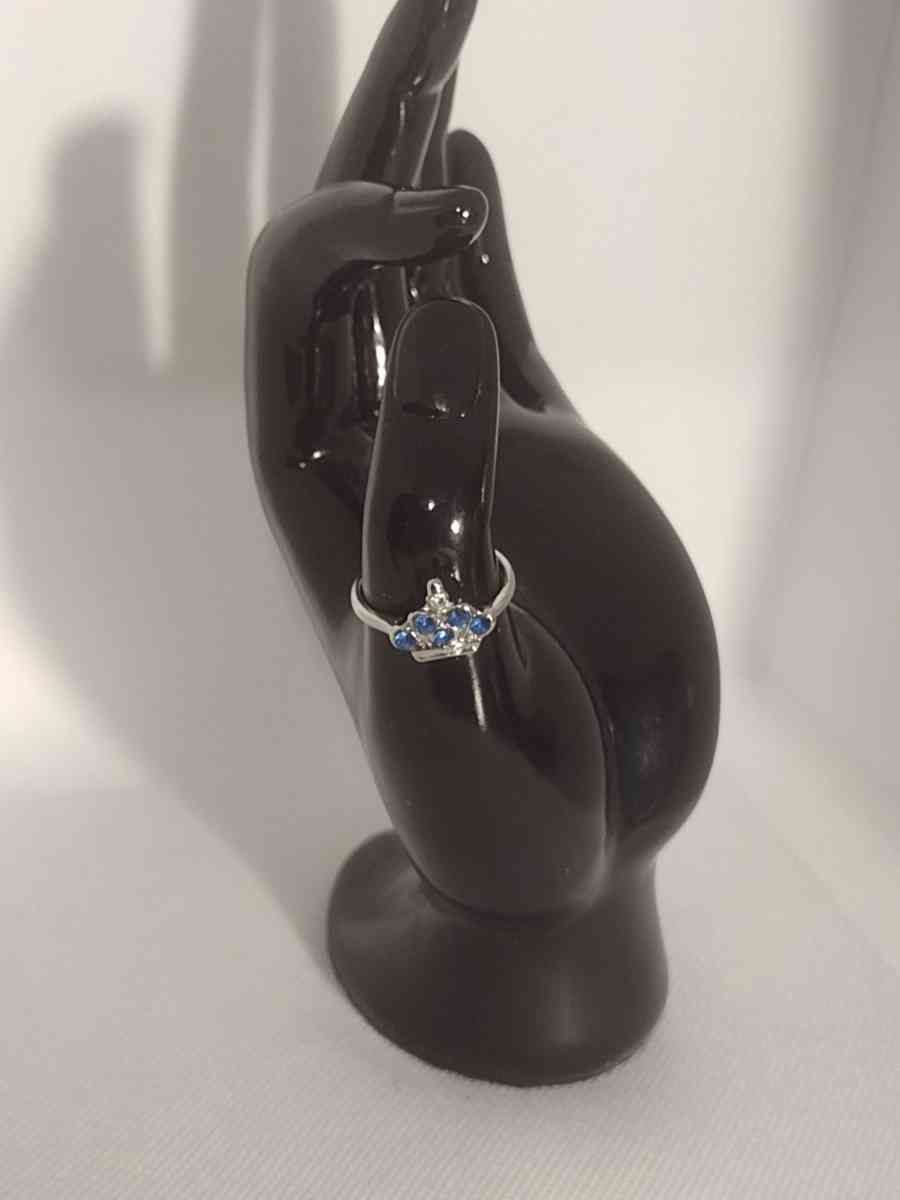 Blue Crown Silvery Ring