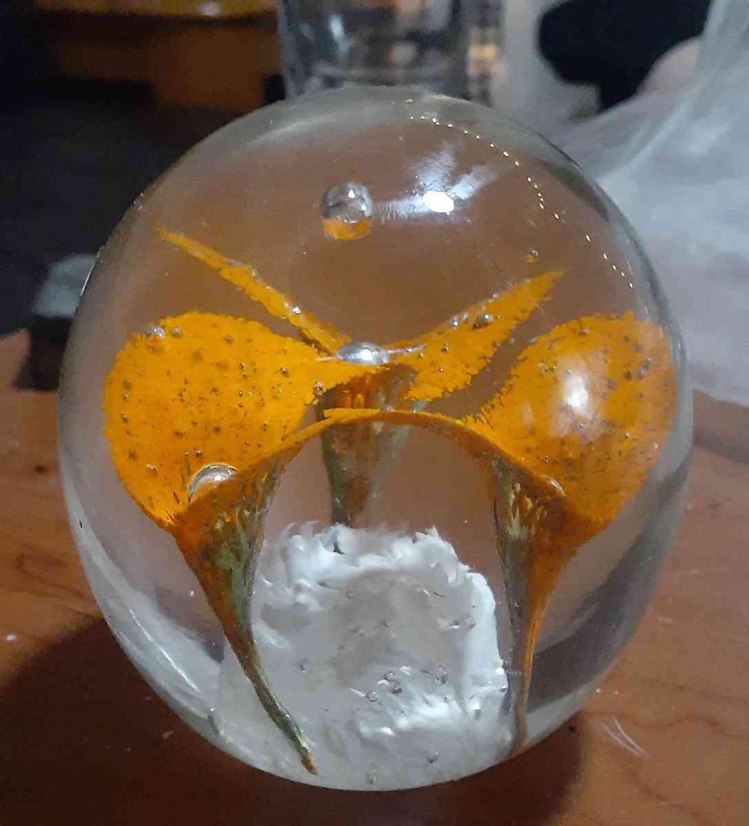 vintage glass paperweight