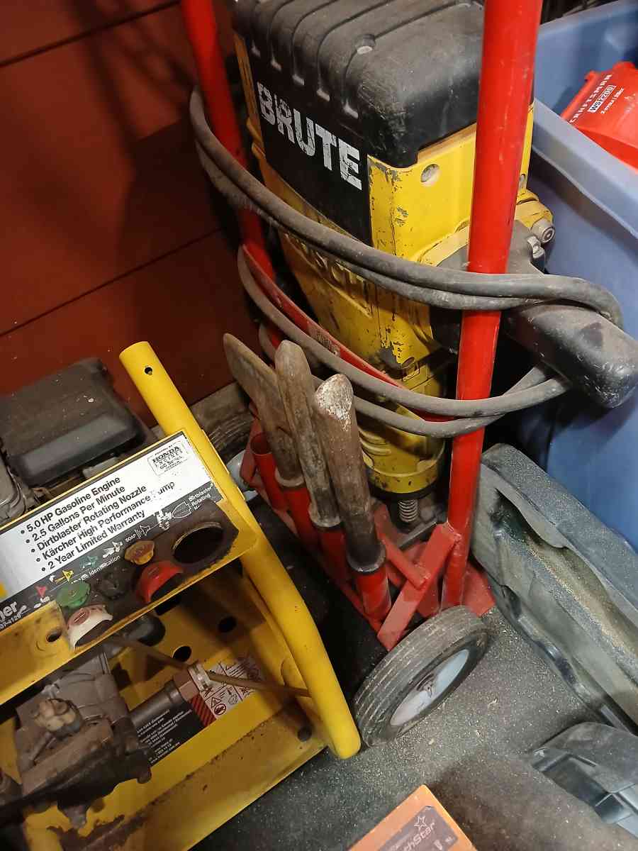 Bosch Brute Jackhammer and cart with bits