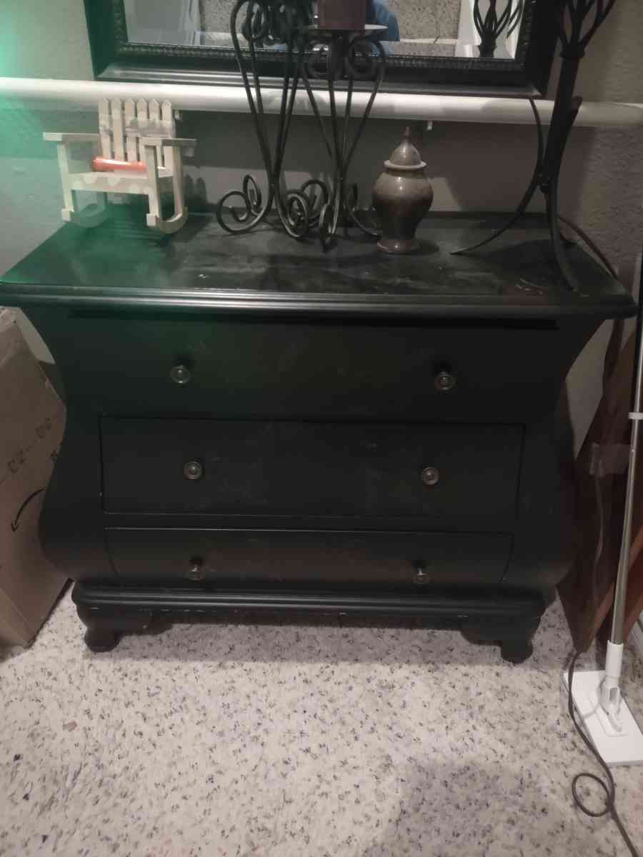 solid black dresser
