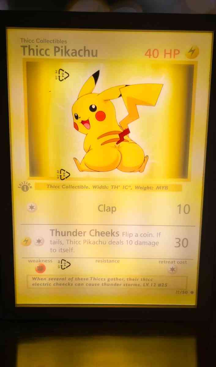 Thicc Pikachu Art Lamp