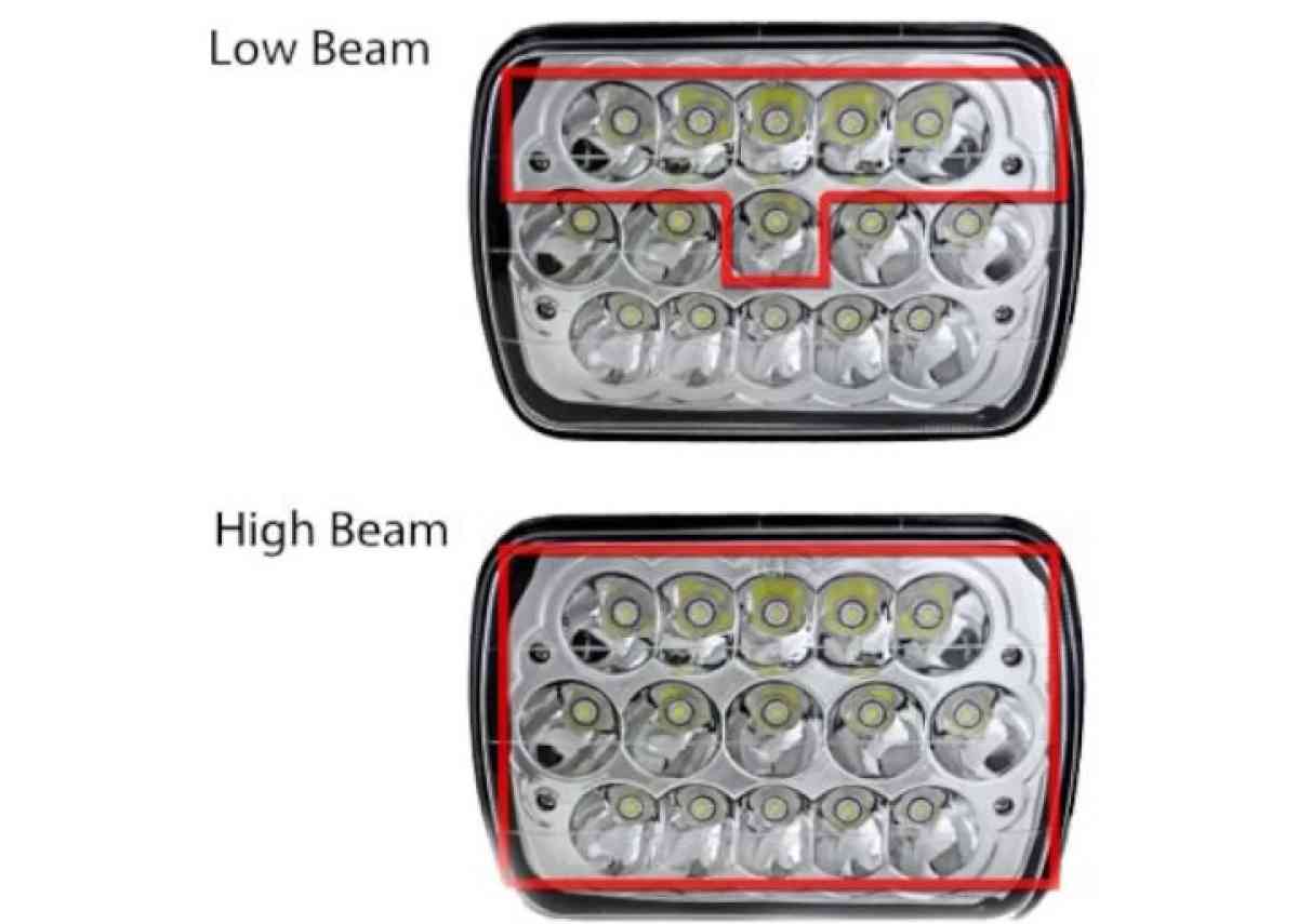 par de faros rectangulares entrada h4 led