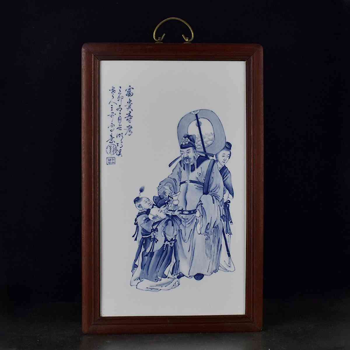 Asian blue and white porcelain painting Chinese antique porc