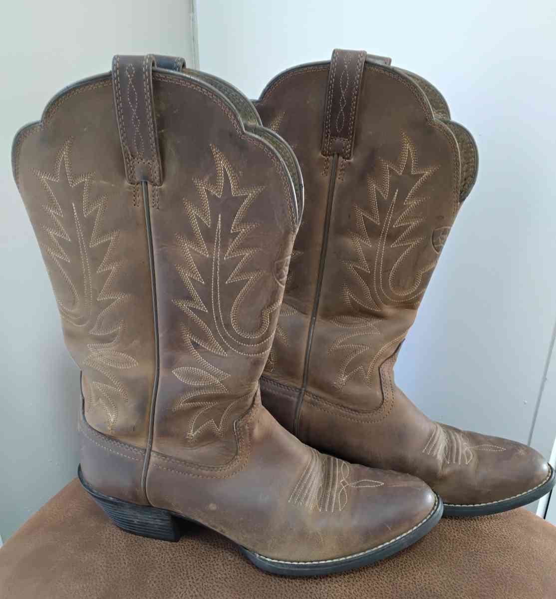 ARIAT WOMENS WESTERN BOOTS SIZE 65 COWGIRL BROWN LEATHER