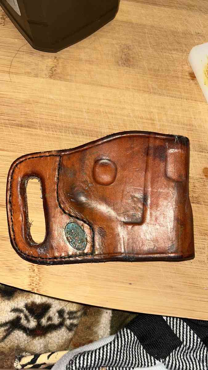 hand made leather gun holder
