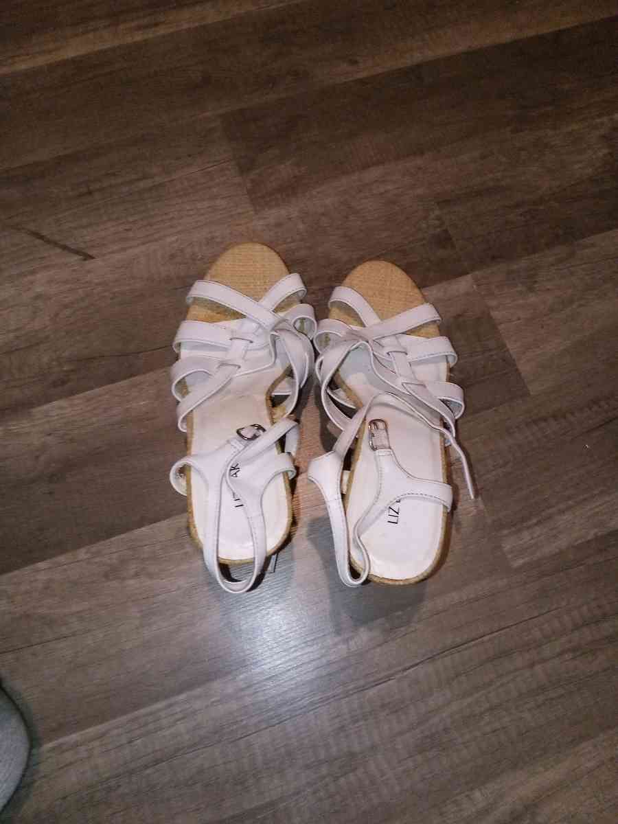 white sandals