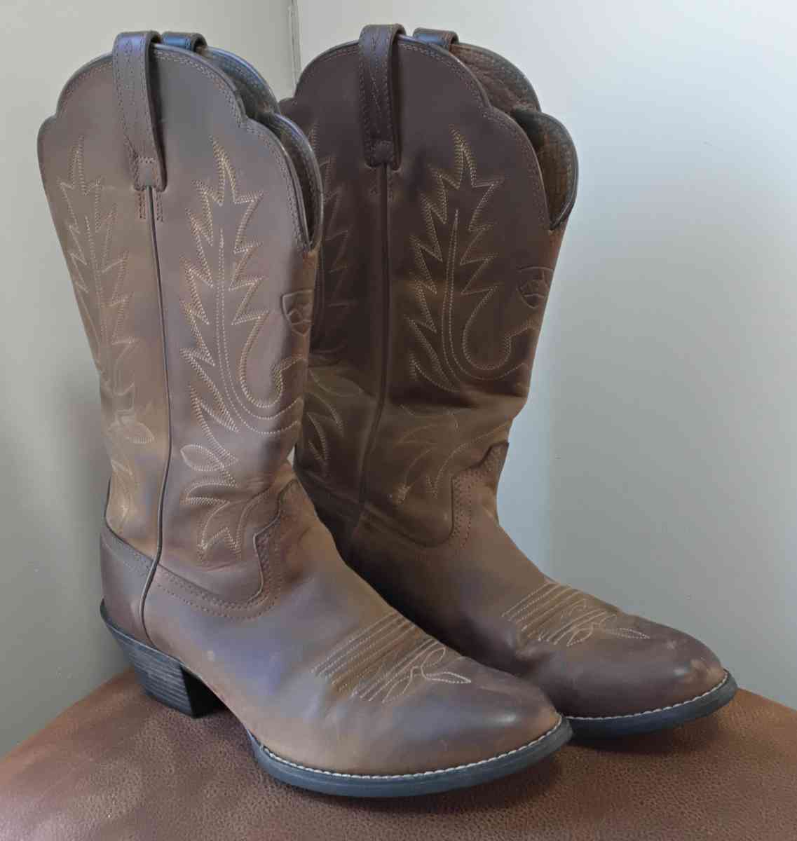ARIAT WOMENS WESTERN BOOTS SIZE 65 COWGIRL BROWN LEATHER