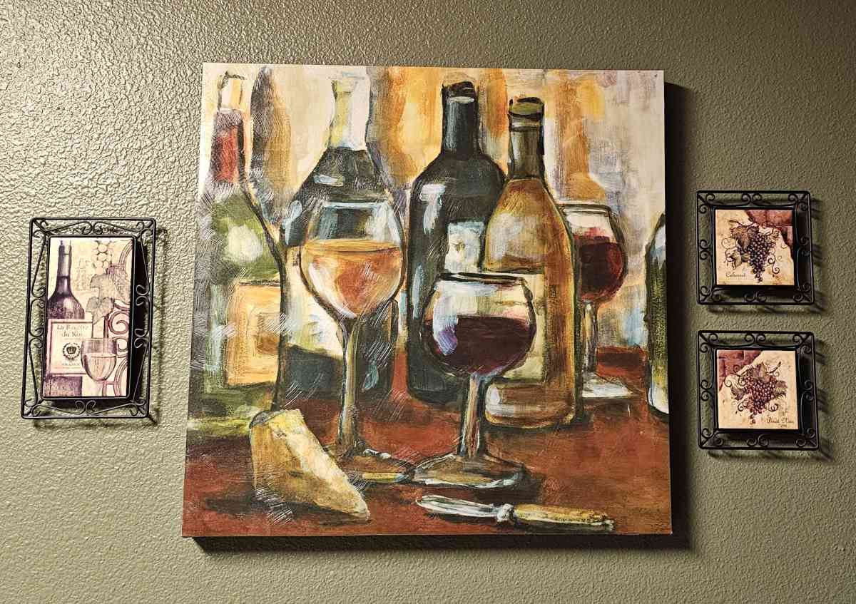 Wine and grape themed wall art
