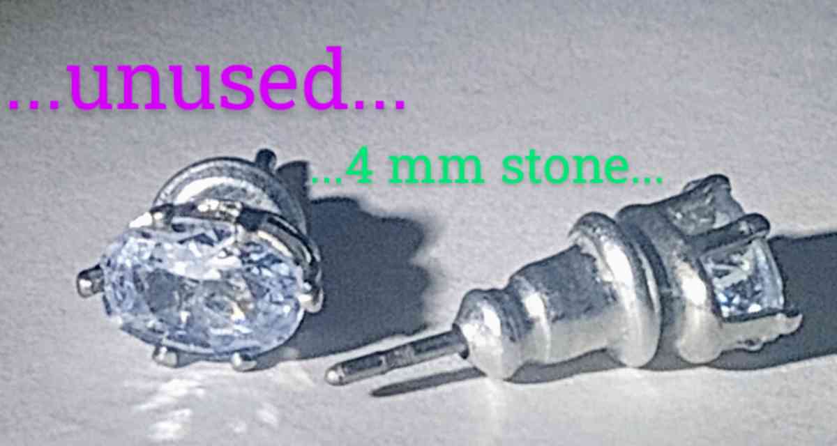 925 oblong lab grown diamond earrings