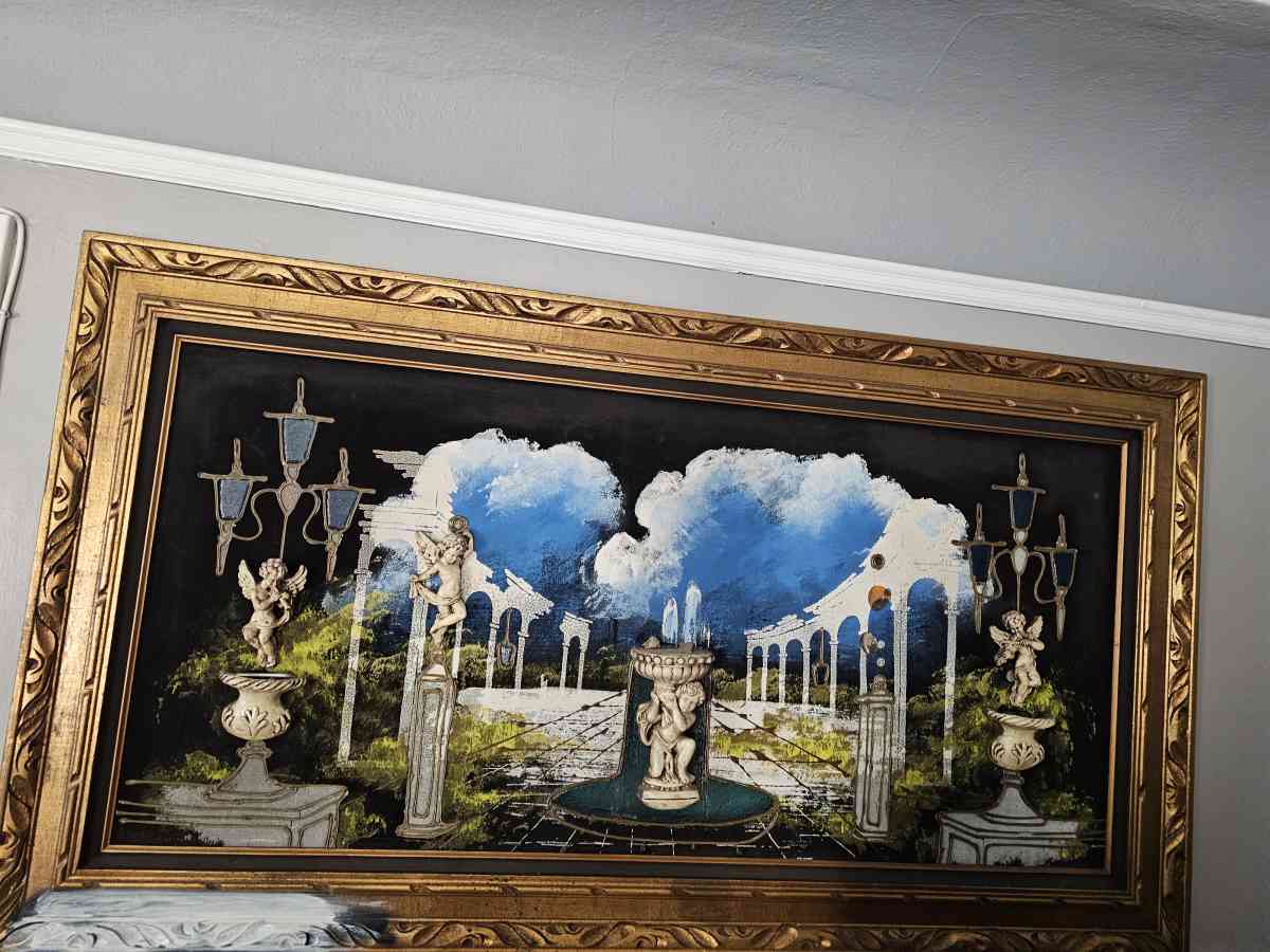 Vintage MCM Mid Century Modern Ashbrook Velvet Lighted Paint