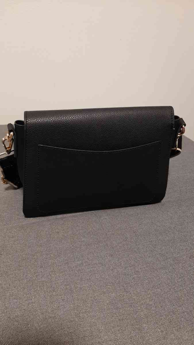 black leather purse