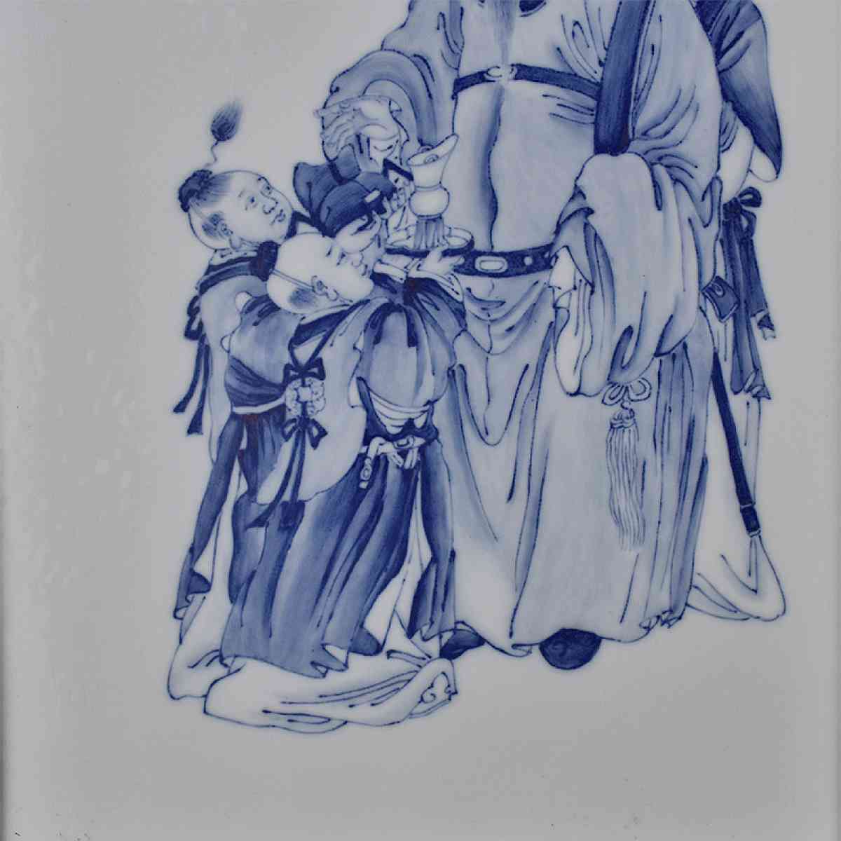 Asian blue and white porcelain painting Chinese antique porc