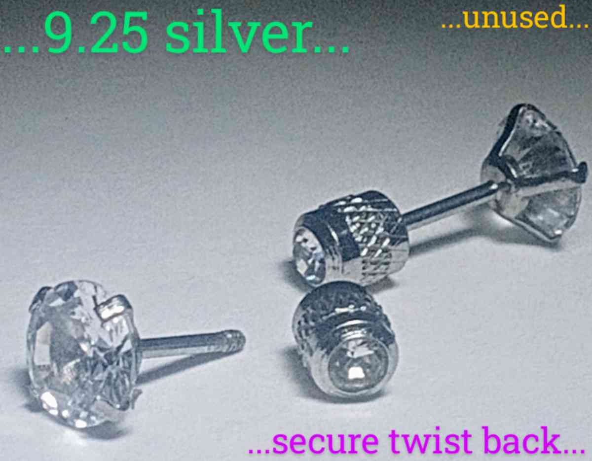 925 twist secured back lab grown 5mm diamond earrings