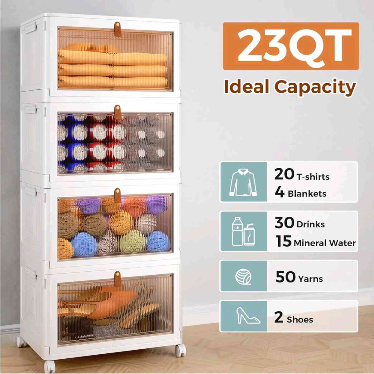 Amazon 4 tier magnetic drawer rack storage bin collapsible