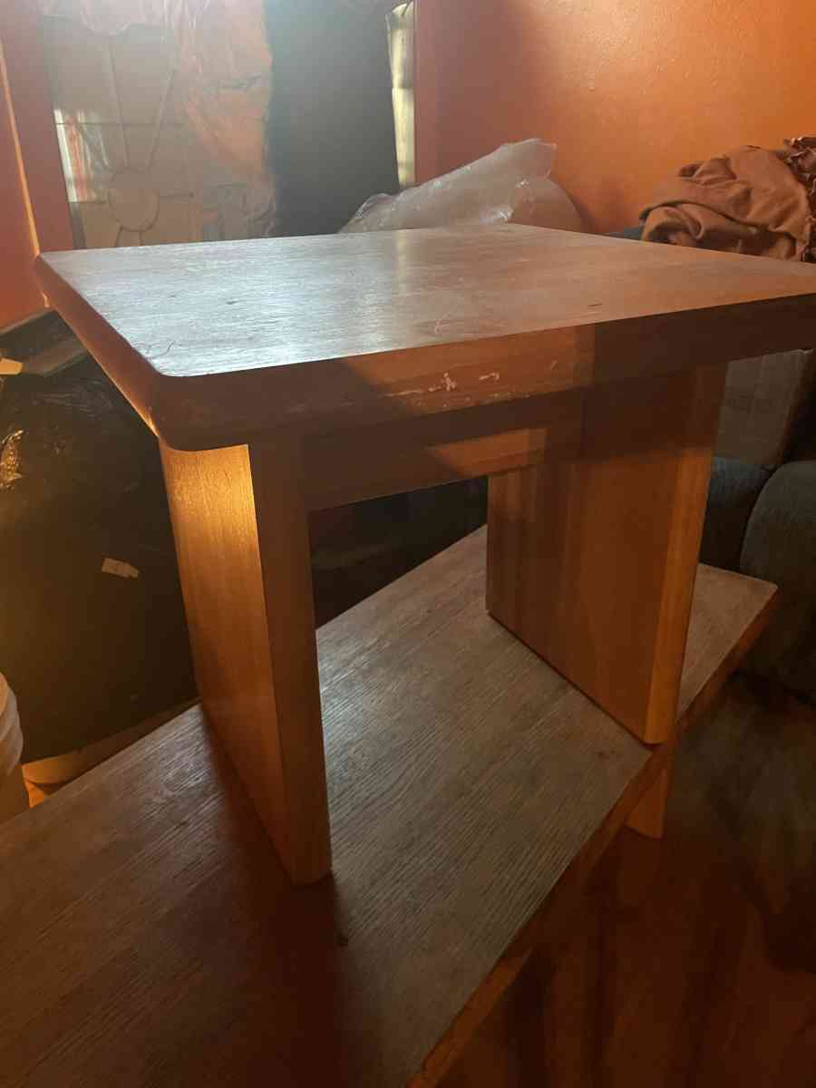 wooden coffee table and end table