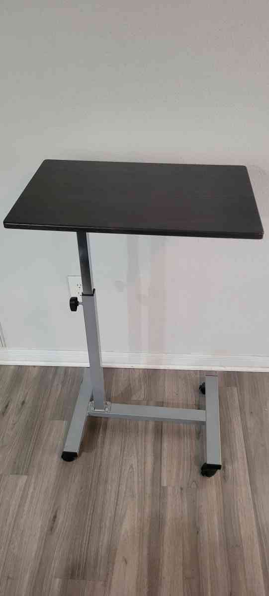 Adjustable Overbed Bedside Table With Wheels