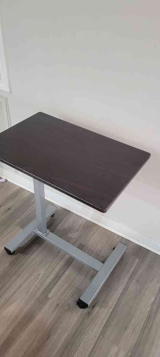 Adjustable Overbed Bedside Table With Wheels