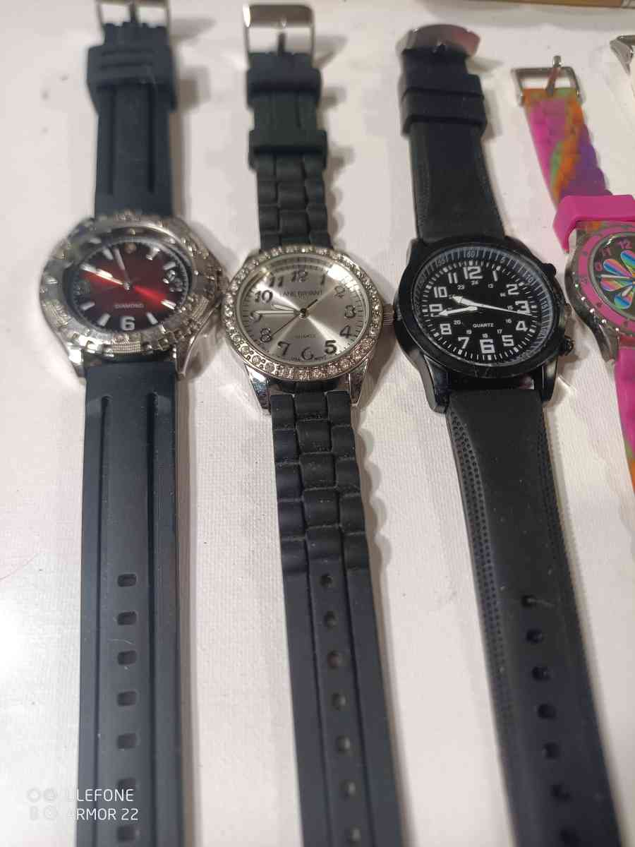 Silicone  Rubber Plastic Watches 10 Each