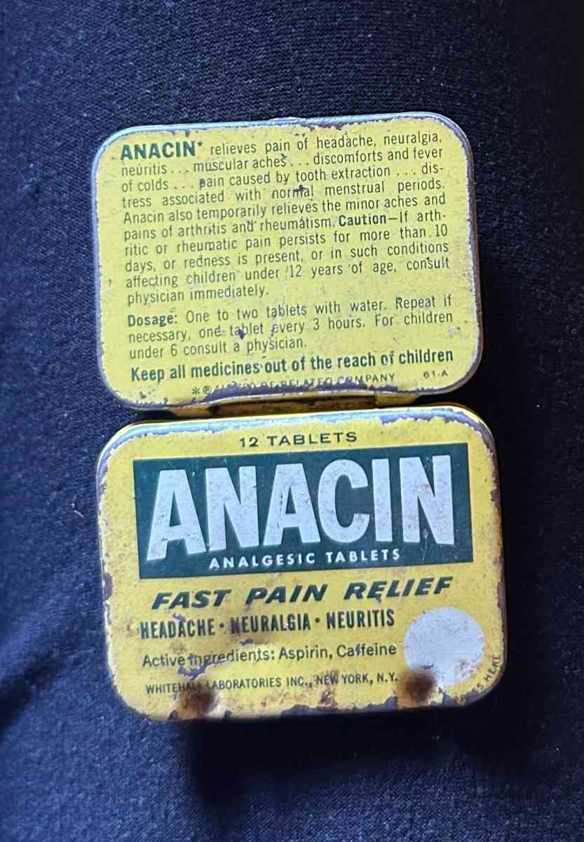 anacin metal container empty