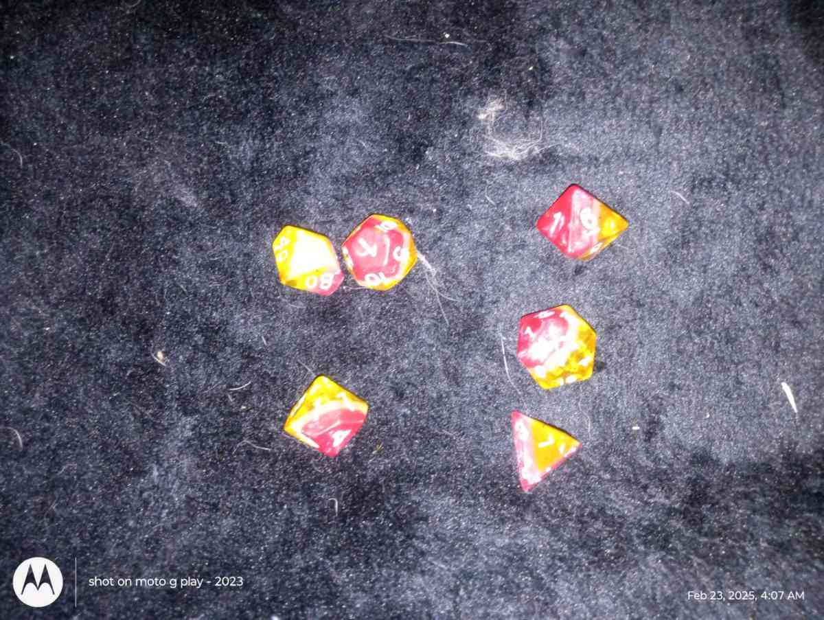 Set of colorful dice DND