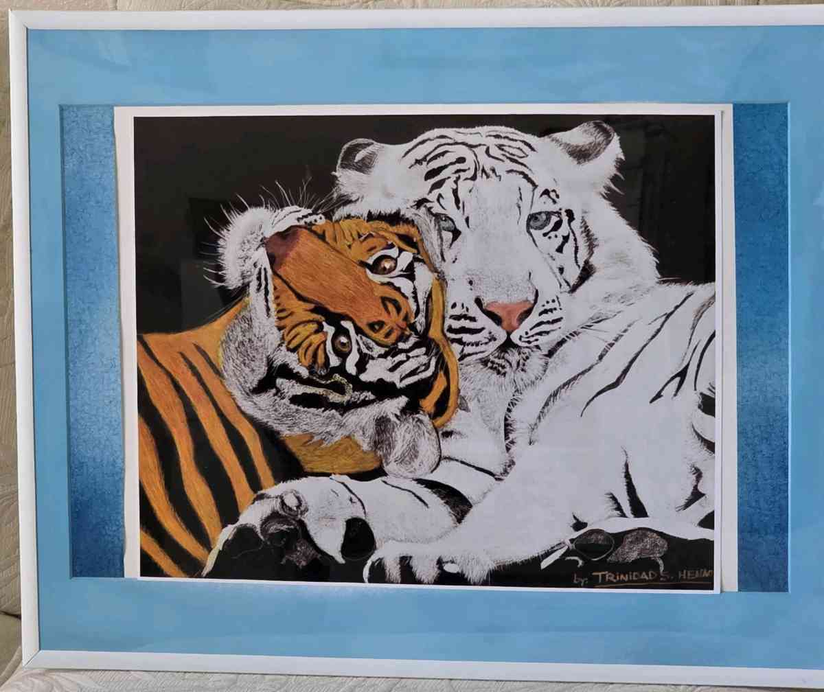 Estoy vendiendo estos cuadros de 2 tigres pacificos que hice