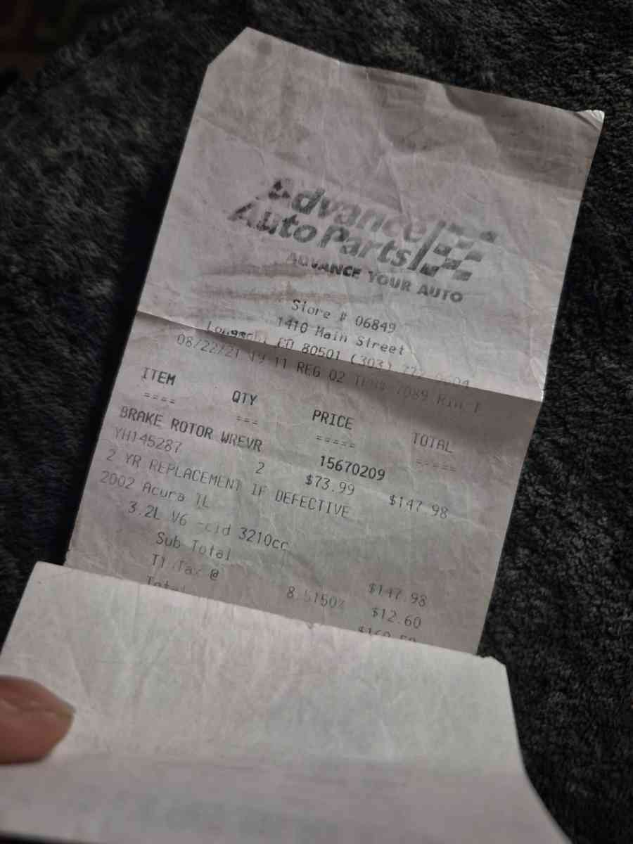 2002 Acura tl Rotors